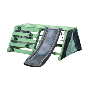 Speeltoestel Charlie Groen + 1,2 meter glijbaan grijs