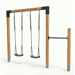Douglas dubbele houten schommel met duikelrek Exit Linea 85